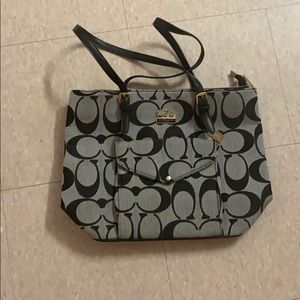 Regifted coach bag. Black and grey.